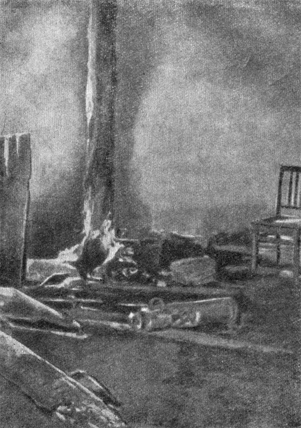 Спальня Л. Н. Толстого, подожженная фашистами