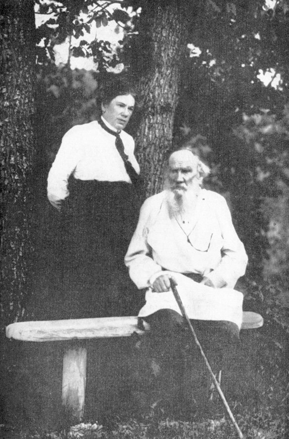 Л. Н. Толстой с Татьяной Львовной. 1910 г. Затишье